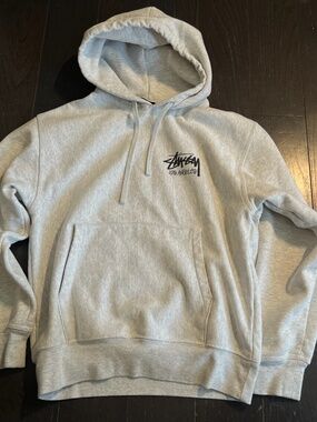 RARE HTF Stussy Los Angeles Chapter Grey Hoodie Size Small logo hoodie